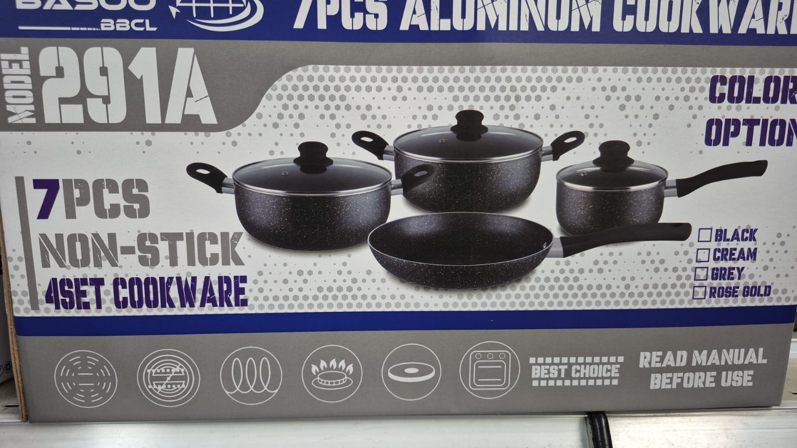 7‑Piece Non‑Stick Aluminium Cookware Set