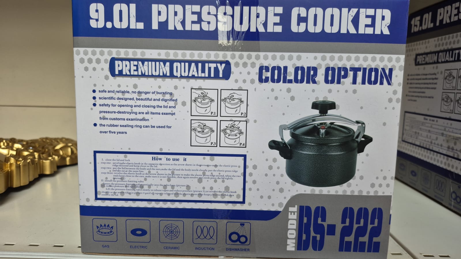 Aluminium Pressure Cooker 9L