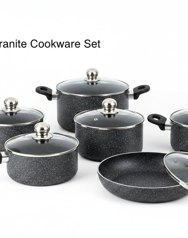Unique PRO NANO Granite Cookware Set — 5‑Piece Non‑Stick Pots & Pans
