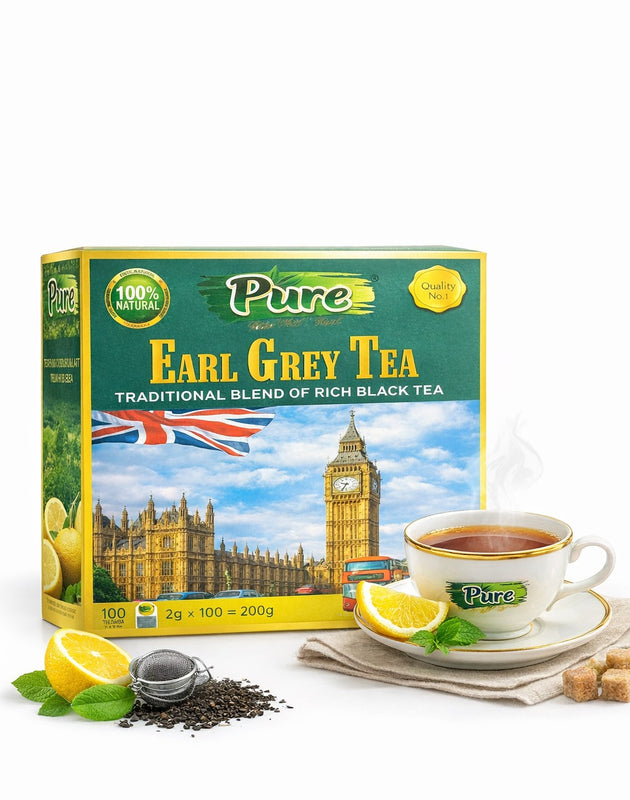 Pure Earl Grey 100 Tea Bags – Traditional Blend of Rich Black Tea
