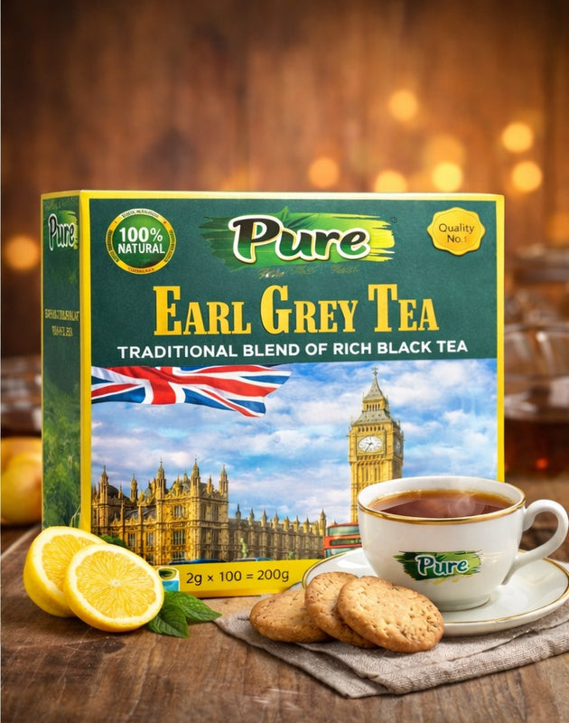 Pure Earl Grey 100 Tea Bags – Traditional Blend of Rich Black Tea