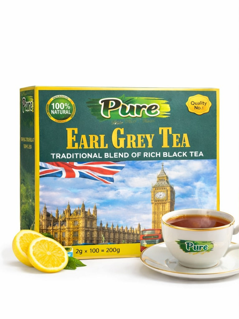 Pure Earl Grey 100 Tea Bags – Traditional Blend of Rich Black Tea