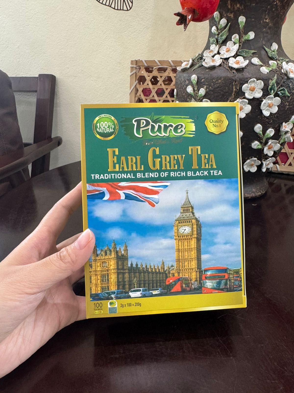 Pure Earl Grey 100 Tea Bags – Traditional Blend of Rich Black Tea