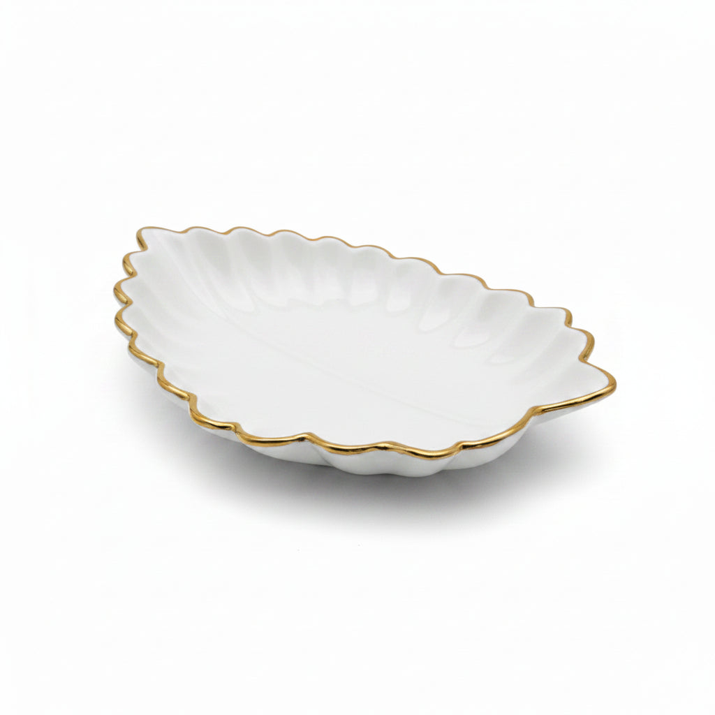 Ceramic Fruit Plate — Leaf Shape 14.5"x10" LTC0594