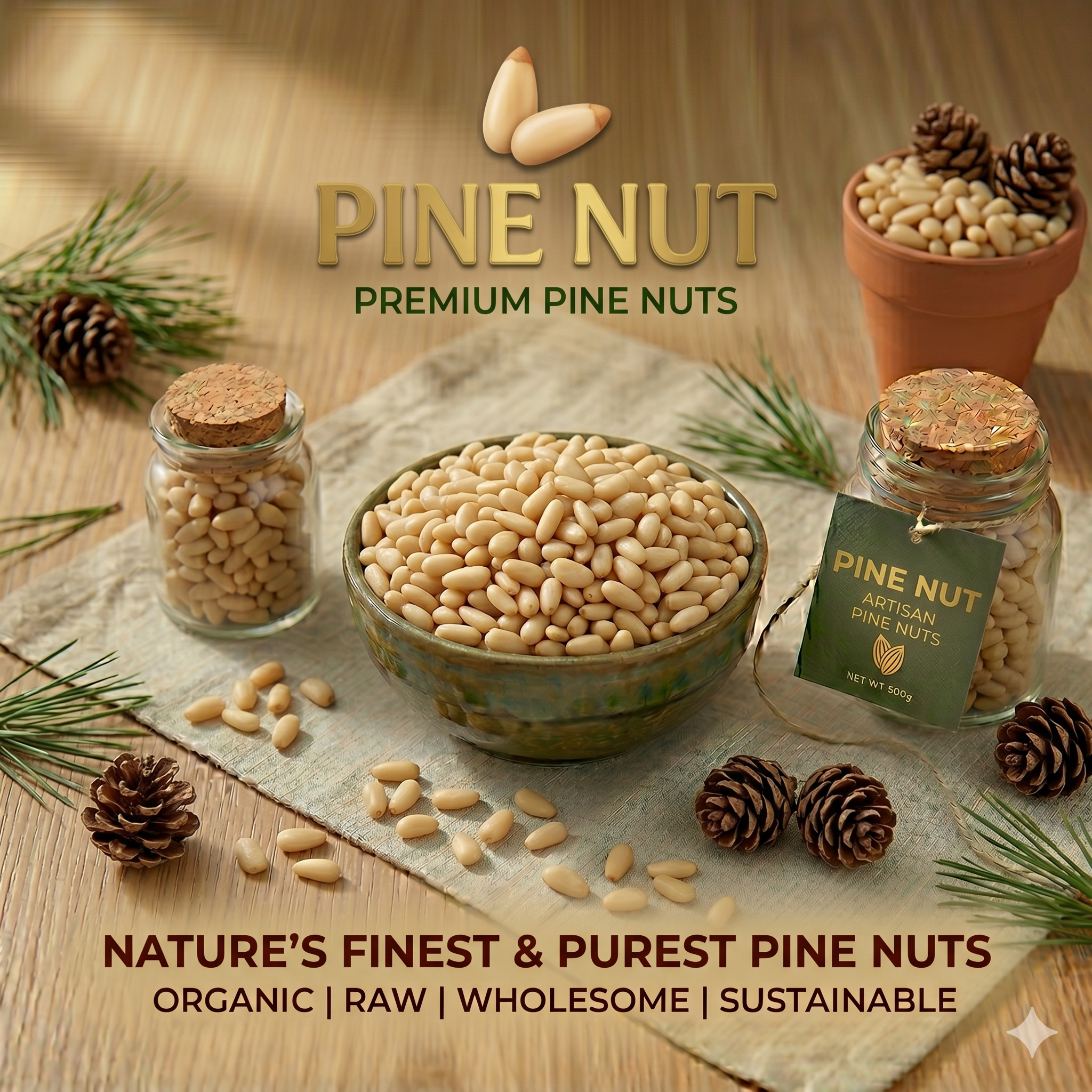 Pine nuts Chilgoza without shell- Skinless Chilgoza Pine nuts