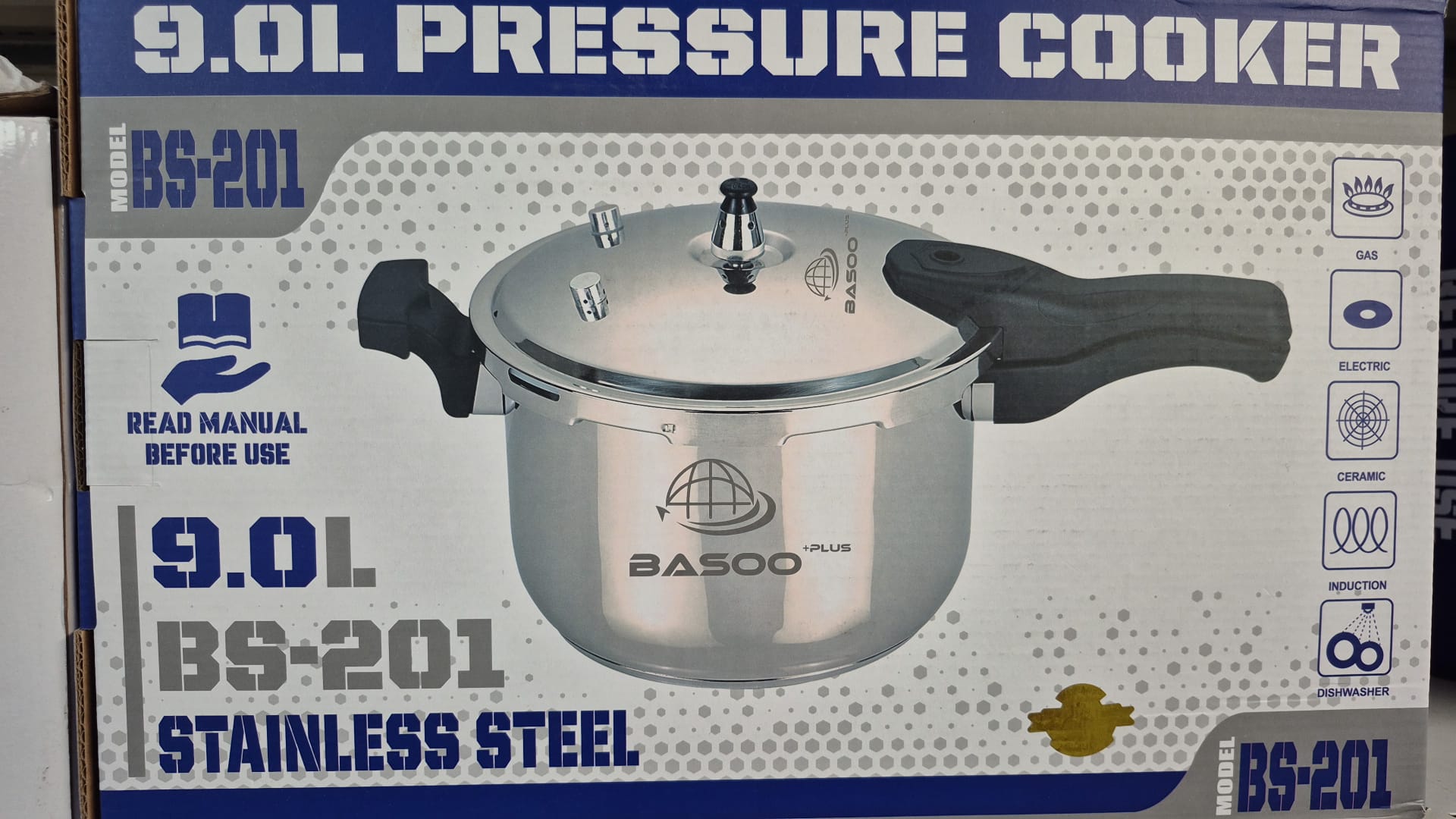 Stainless Steel Pressure Cooker 9L