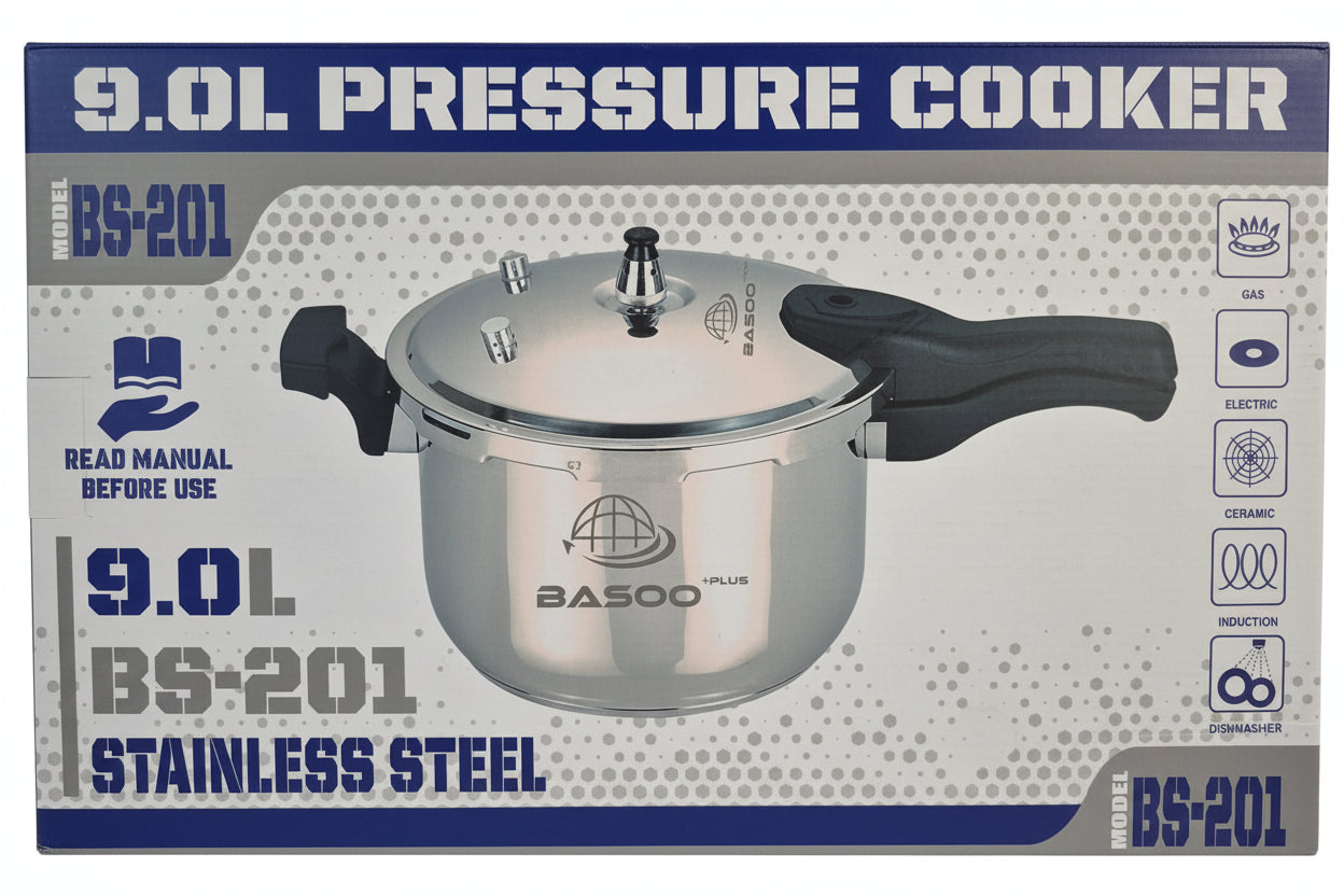 Stainless Steel Pressure Cooker 9L